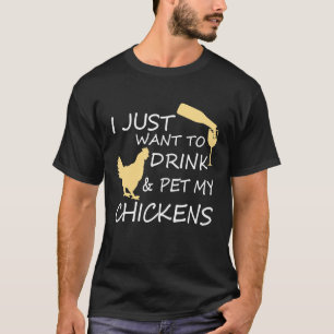 T-shirt Chemise pour amoureux de poulets mignons Vin drôle