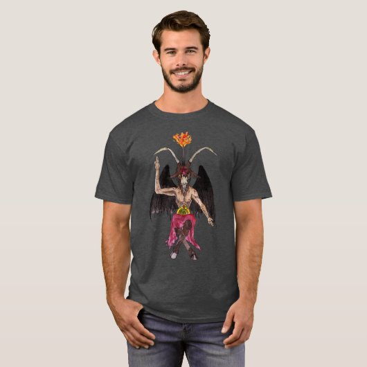 T-shirt Chemise pour aquarelle sataniste de Baphomet (Devant entier)