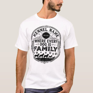 T-shirt Chemise pour chien avec nom de chenil personnalisé