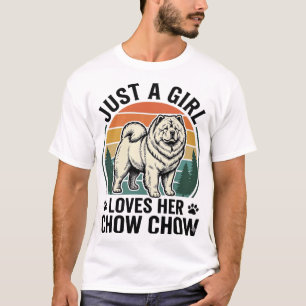 T-shirt Chemise pour chien Chow Chow Fille vintage amateur