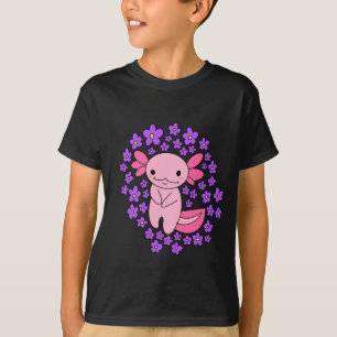 T-shirt Chemise pour enfants Axolotl et Fleurs