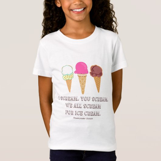 T-Shirt Chemise pour enfants en crème glacée (Devant)