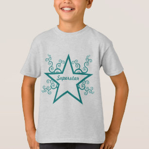 T-shirt Chemise pour enfants Superstar Swirls, Turquoise