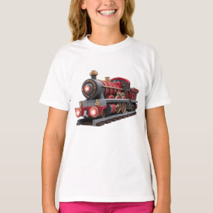 T-shirt Chemise pour enfants - Train à vapeur rouge classi