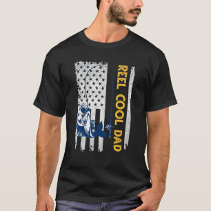 T-shirt Chemise pour homme cool papa pêche drapeau américa