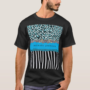 T-shirt Chemise pour homme moderne glamour turquoise bleu 