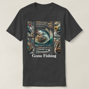 T-shirt Chemise pour hommes de pêcheur Gone Fishing