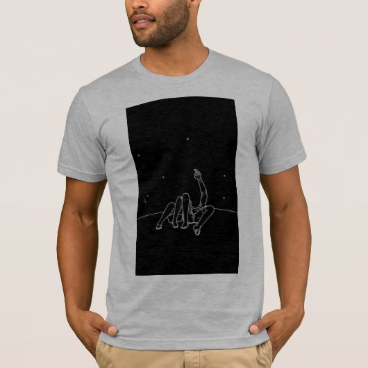 T-shirt Chemise Pour Hommes : Regarder les étoiles (Devant)