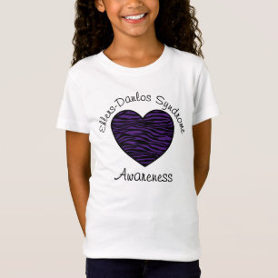 T-Shirt Chemise pourpre de coeur de zèbre de conscience