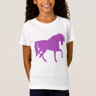T-Shirt Chemise pourpre de filles de cheval de parties