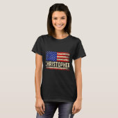 T-shirt Chemise prénom Christopher Christopher Nom Amer (Devant entier)