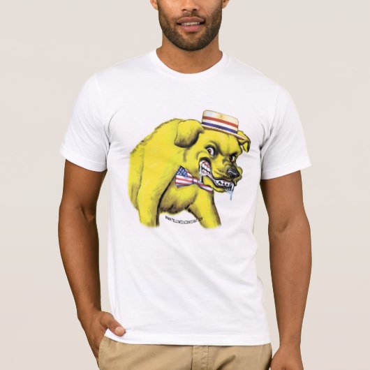 T-shirt Chemise rabique de chien jaune (Devant)