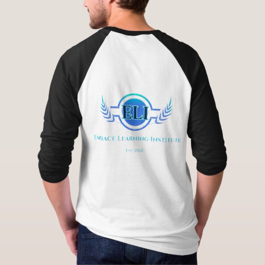T-shirt Chemise Raglan pour hommes - Embrasser Learning In (Dos)