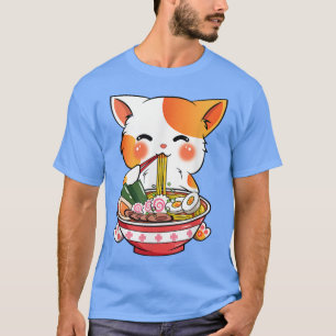 T-shirt Chemise Ramen Cat Femmes Anime Nouilles Japonaises