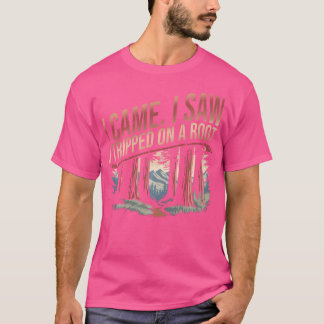 T-shirt Chemise Randonnée Aventure Je Suis Venu J'Ai Vu J'