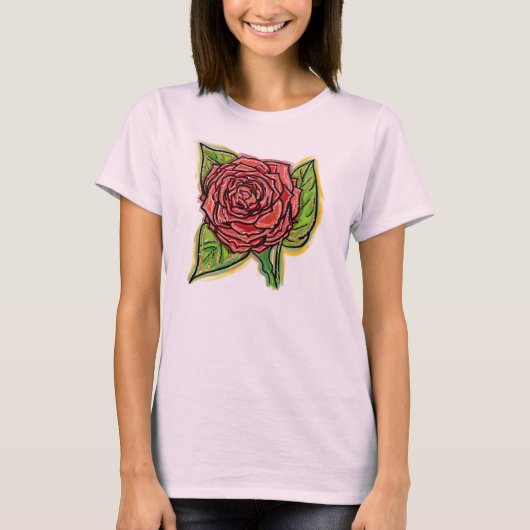 T-shirt Chemise Red Rose (Devant)