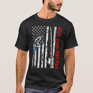T-shirt Chemise Reel Cool Pap Pap Drapeau Américain Pêche 