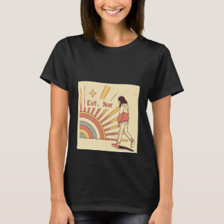T-shirt Chemise Rétro à rayures Groovy 70s