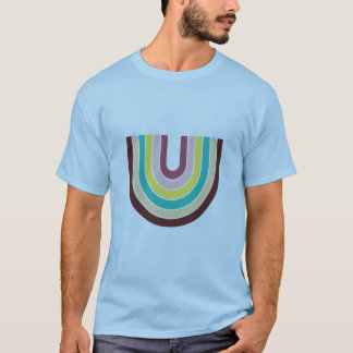 T-shirt Chemise rétro arc-en-ciel U minimaliste vintage