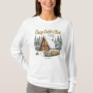 T-shirt Chemise Rétro Cozy Cabin Club Vintage A-Frame