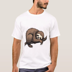T-shirt Chemise Rétro Nature Art Étiqueté Paresseux (2)
