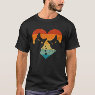 T-shirt Chemise Rétro Vintage Couple de Chats Drôle Chat N