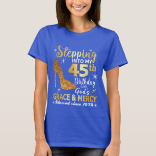 T-shirt Chemise Rhinestone Anniversaire   45 Anniversaire