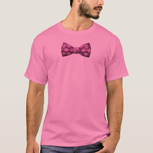 T-shirt Chemise rose avec la cravate d'arc pourpre avec le (Devant)