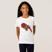 T-Shirt Chemise rose d'aquarelle pour filles (Devant entier)