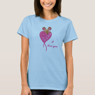 T-shirt Chemise rose de souris d'amour
