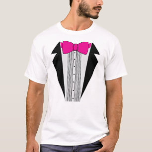 T-shirt Chemise rose de style de smoking