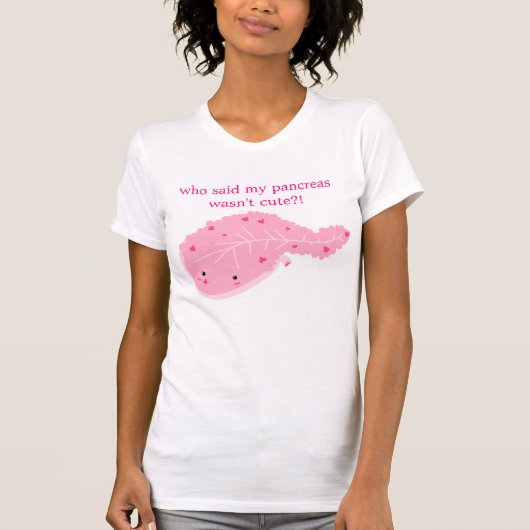 T-shirt Chemise rose mignonne de pancréas (Devant)