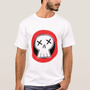 T-shirt Chemise rouge de cible de crâne "mort"