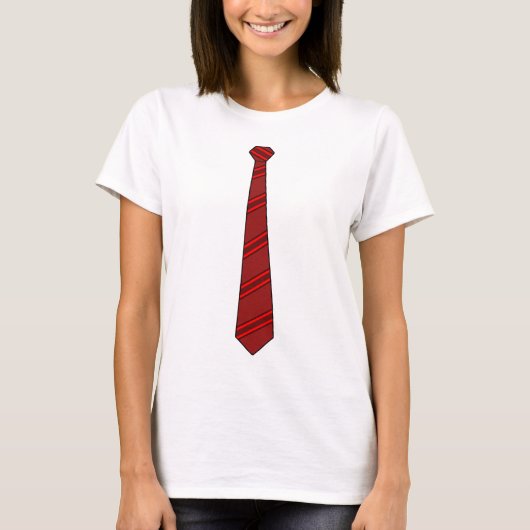 T-shirt Chemise rouge de cravate (Devant)