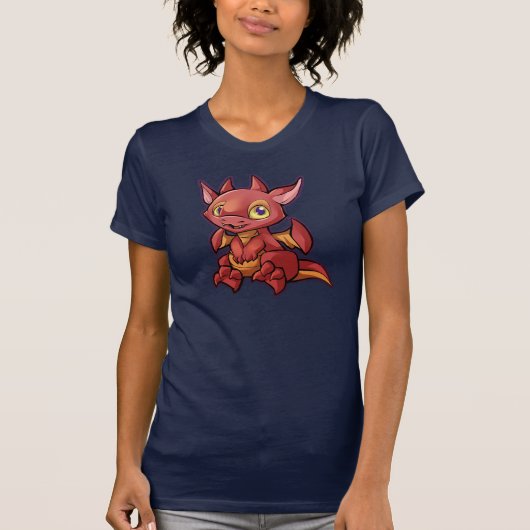 T-shirt Chemise rouge de dragon de Chibi (Devant)