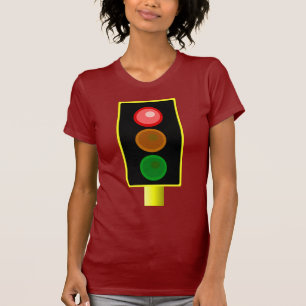T-shirt Chemise rouge de feu de la signalisation des