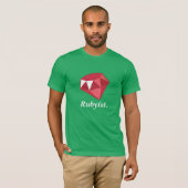 T-shirt Chemise rouge de vert de programmeur de Rubyist (Devant entier)