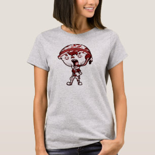 T-shirt Chemise rouge grise du ZLB des femmes (le Web