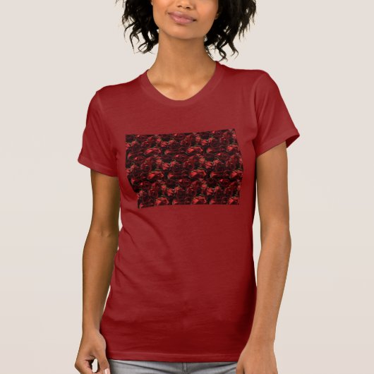 T-shirt Chemise rouge Roses (Devant)