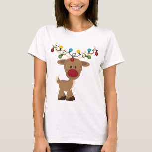 T-shirt Chemise Rudolph_with_Christmas_Lights