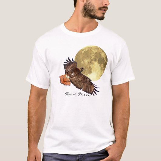 T-shirt Chemise sauvage Red Tail Hawk & Pleine lune (Devant)