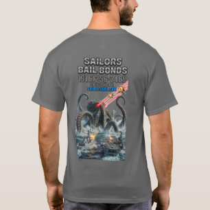 T-shirt Chemise Sea Monster se bat contre la marine améric