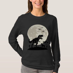T-shirt Chemise silhouette de cimetière de chien dinosaure