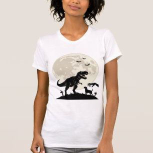 T-shirt Chemise silhouette de cimetière de chien dinosaure