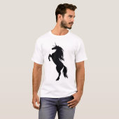 T-shirt Chemise Silhouette Unicorne Noire (Devant entier)