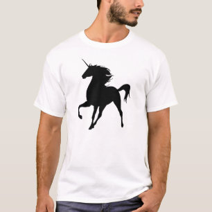 T-shirt Chemise Silhouette Unicorne Noire