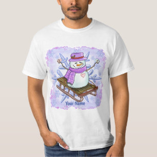 T-shirt Chemise Sled Snowman
