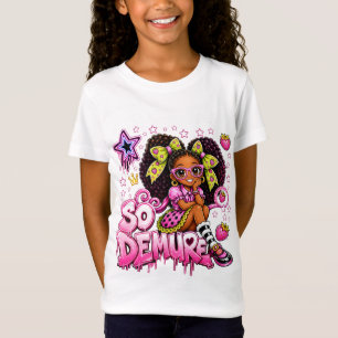 T-Shirt Chemise StarBerry™  So Demure Rose Néon Graffiti