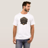 T-shirt Chemise Statement Rouge vif WILL WORK FOR BEER (Devant entier)