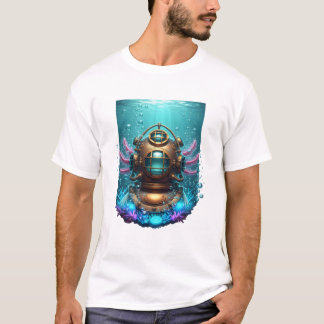 T-shirt Chemise Steampunk Axolotl de Plongée | U Rétro Vin